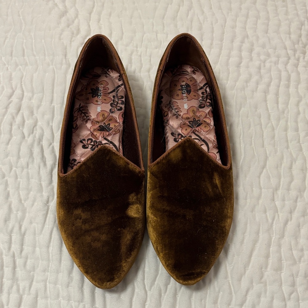 Birdies Velvet Brown Flats